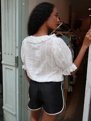 Alesya Ruffled Blouse in White