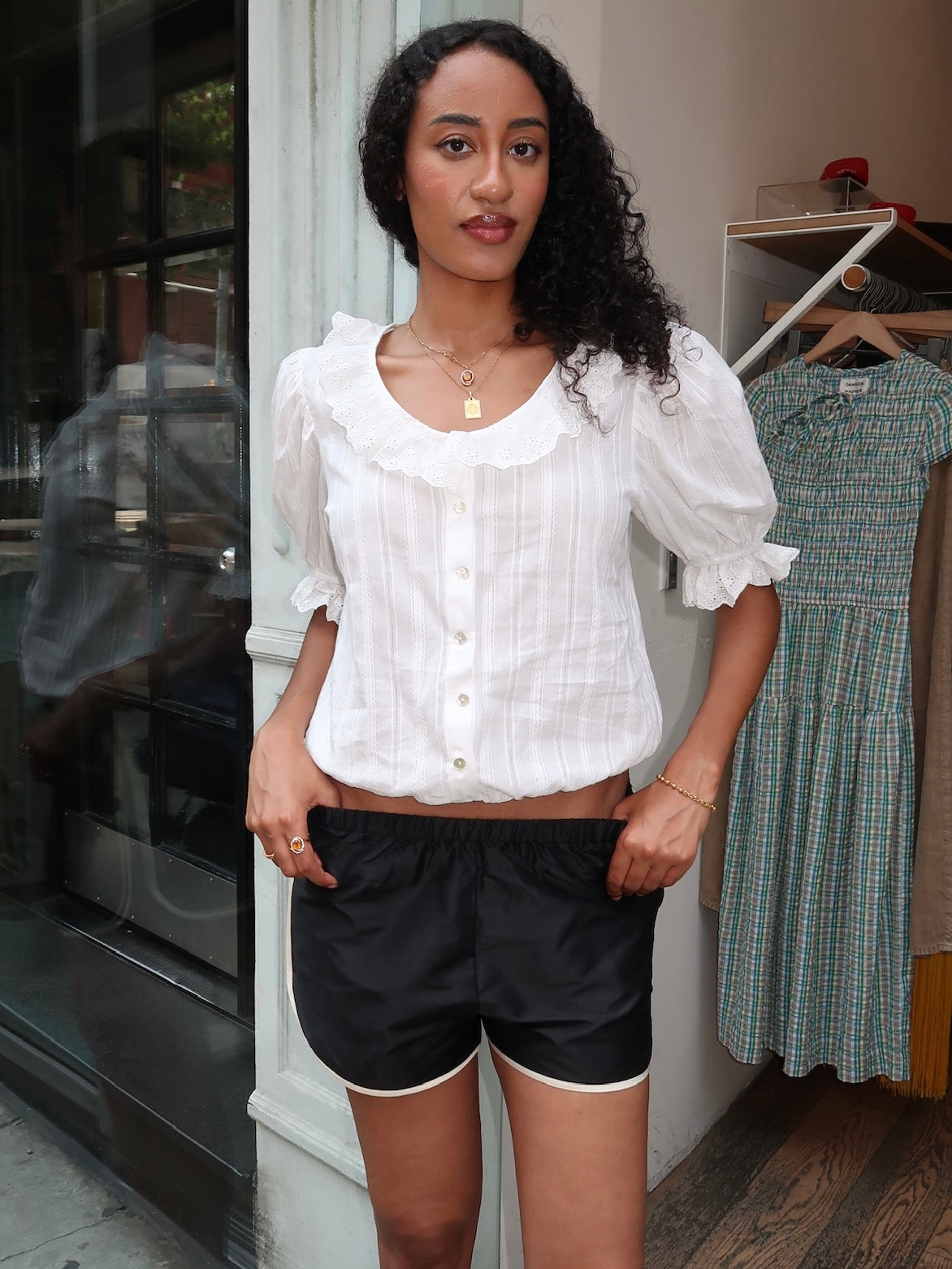 Alesya Ruffled Blouse in White