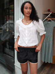Alesya Ruffled Blouse in White