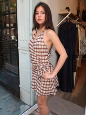 Quill Dress in Brown