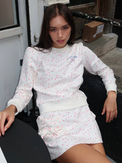 Polka Sweatshirt in White Multi