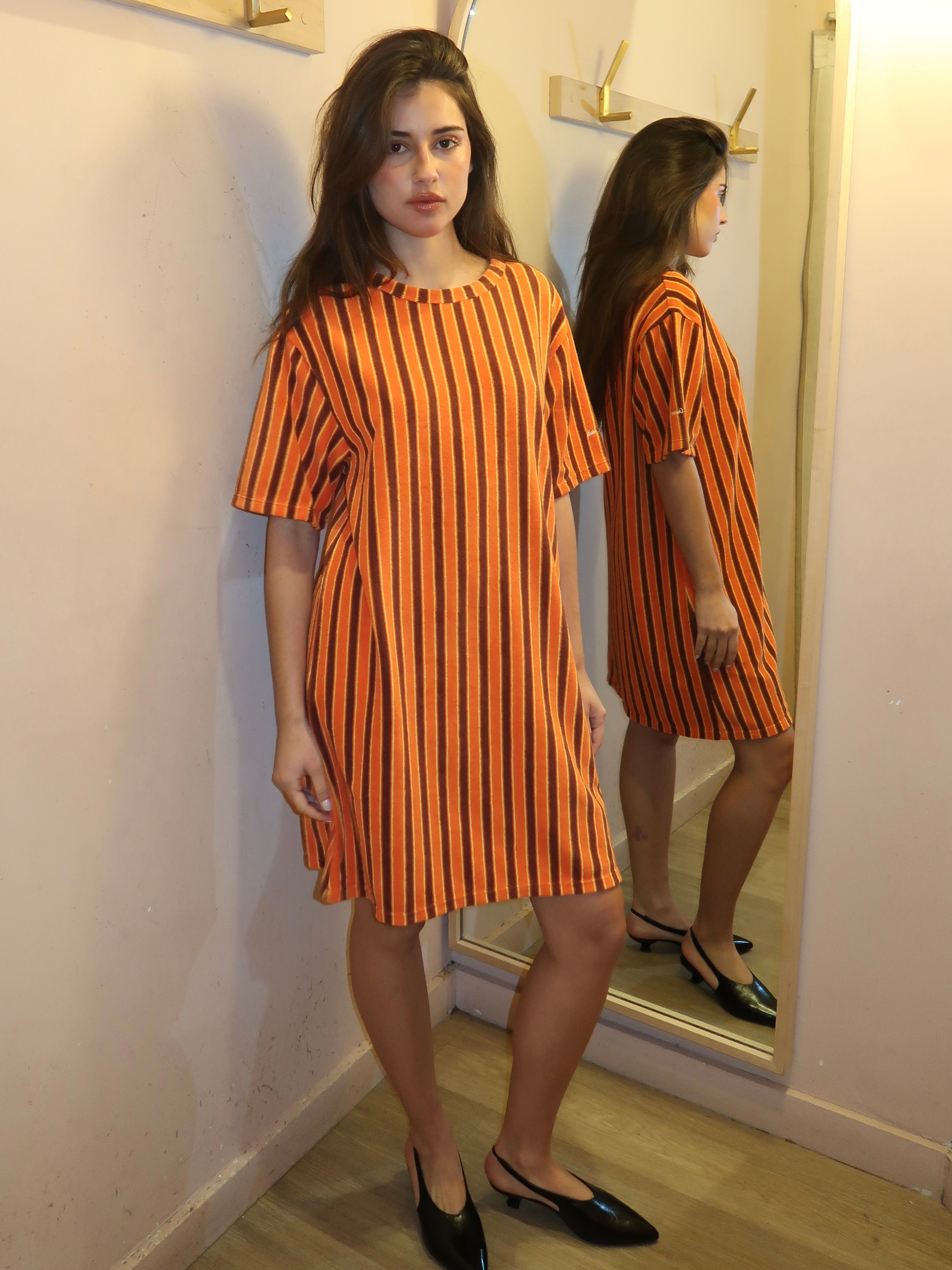 Striped Terry Short Dress