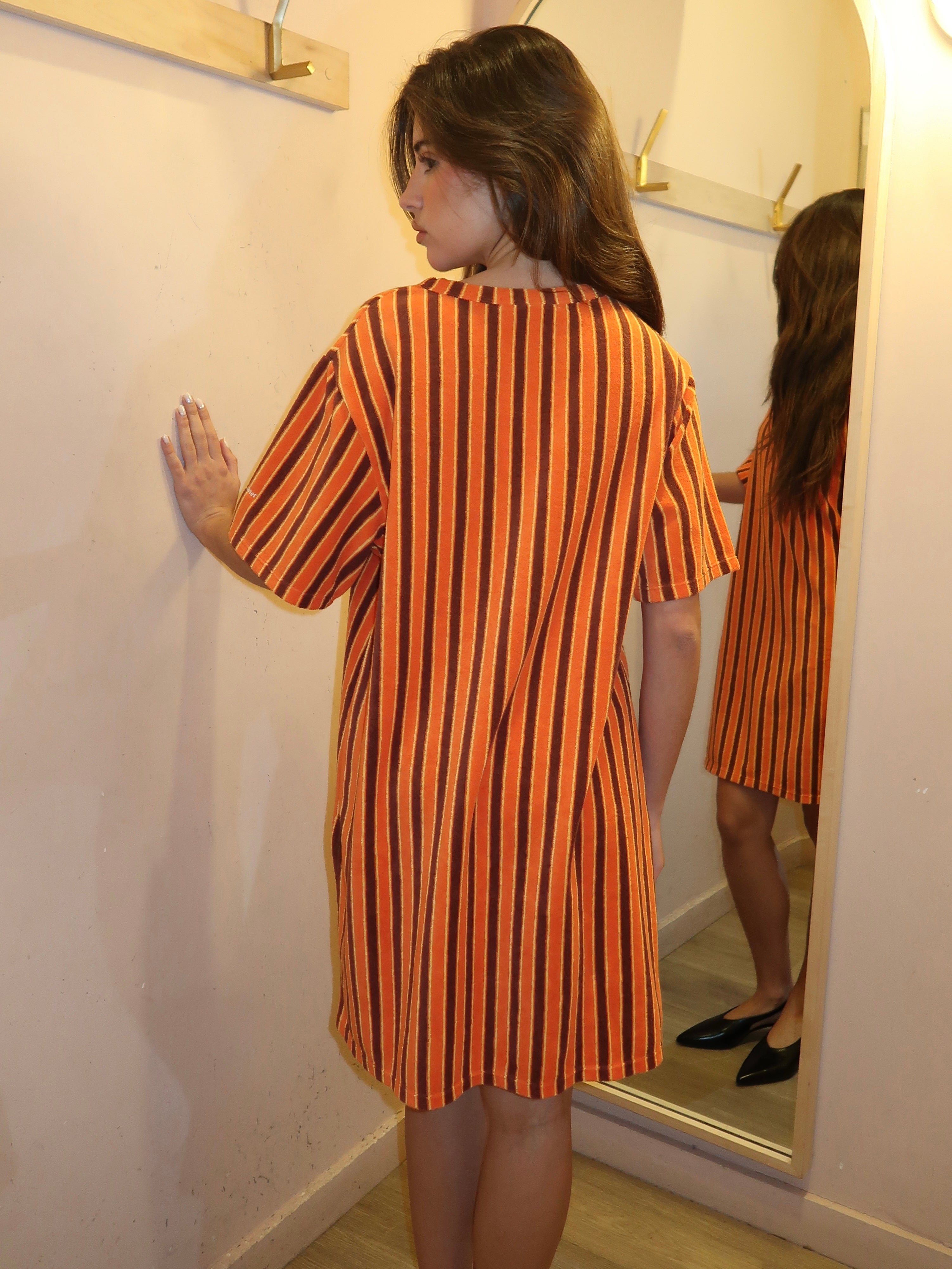 Striped Terry Short Dress