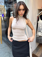 Knit Scarf Top in Creme