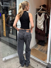 Belted Customs Jean in Black