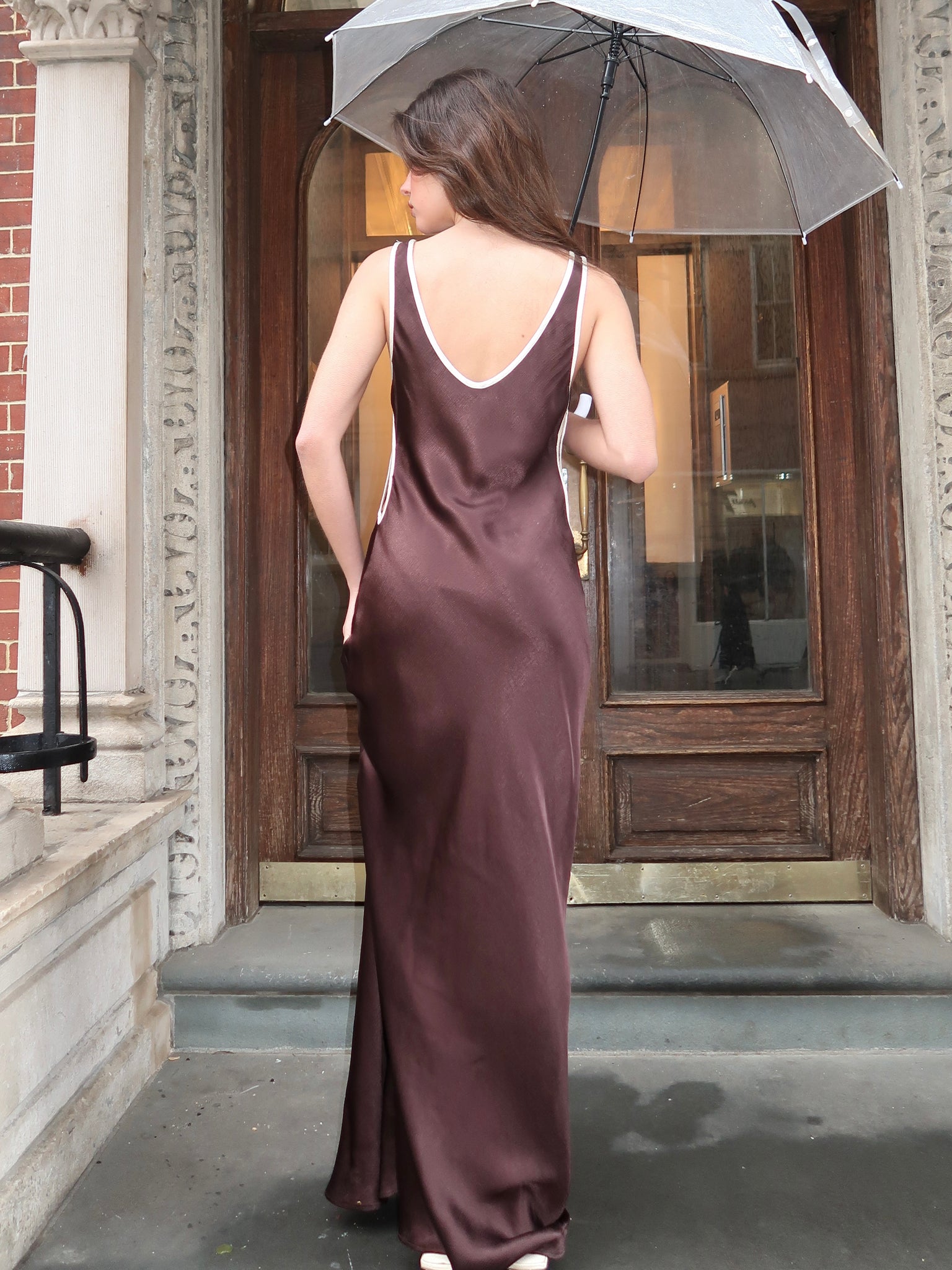 Marcy Cutout Maxi Dress in Dark Chocolate