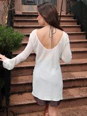 Augustin Layered Mini Dress in Snow/Dark Choc