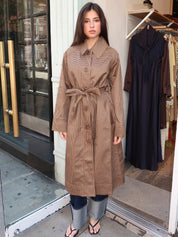 Heaven Trench Coat in Brown Plaid