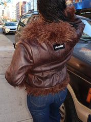 Zoya Brown Shearling Short Coat