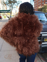 Zoya Brown Shearling Short Coat