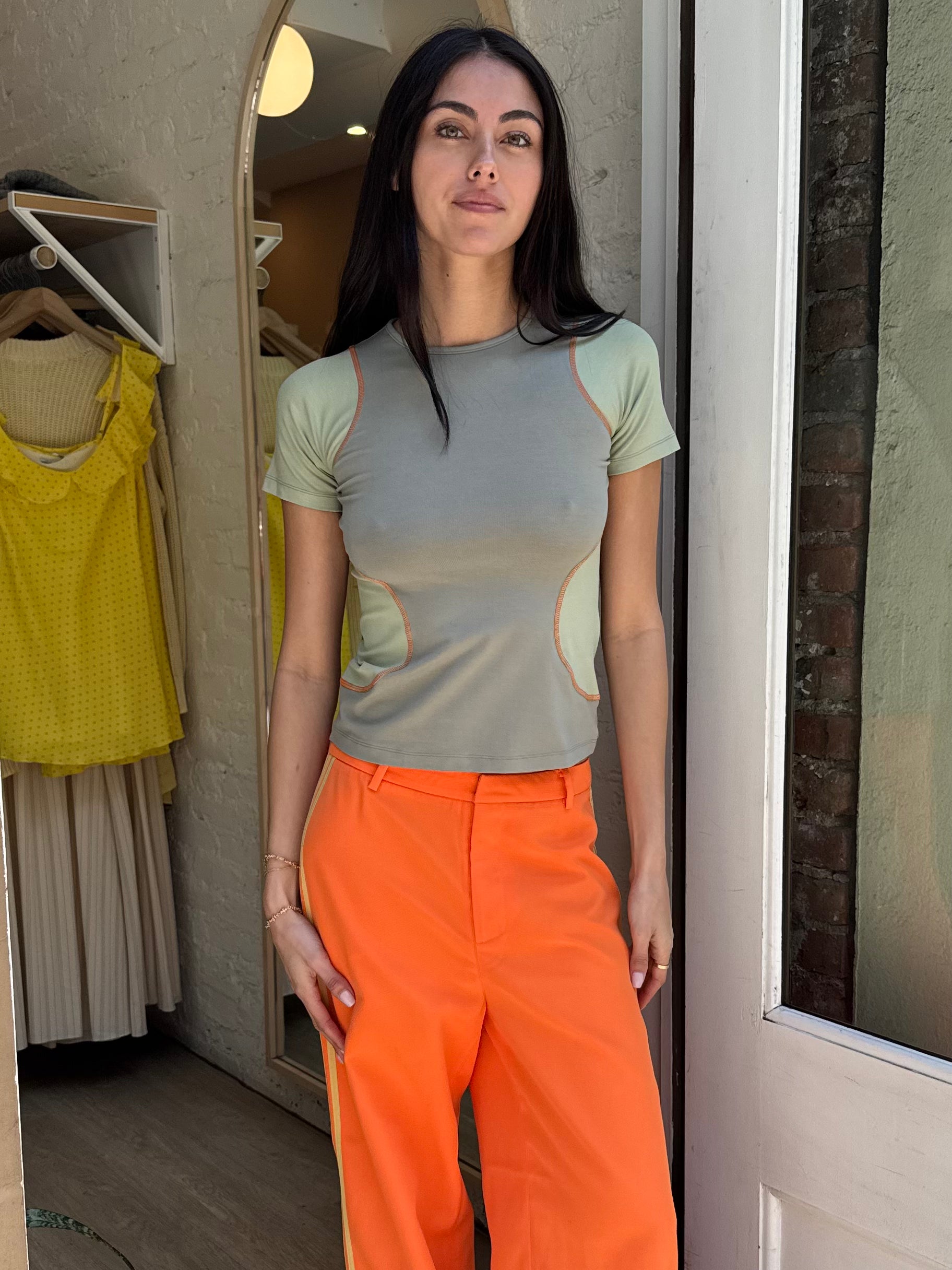 Raglan Tight Tee in Fog