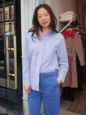Saline Button Down Shirt in Blue Stripe