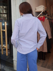 Saline Button Down Shirt in Blue Stripe