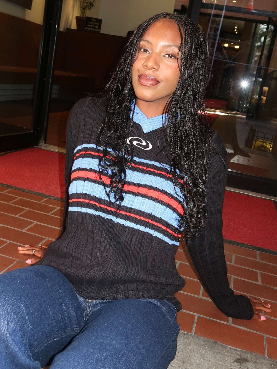 CollinRS Knit Pullover in Multi Black