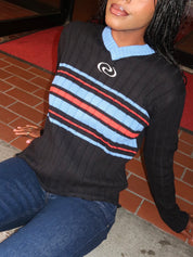 CollinRS Knit Pullover in Multi Black