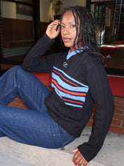CollinRS Knit Pullover in Multi Black