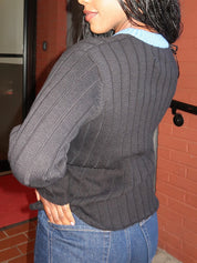 CollinRS Knit Pullover in Multi Black