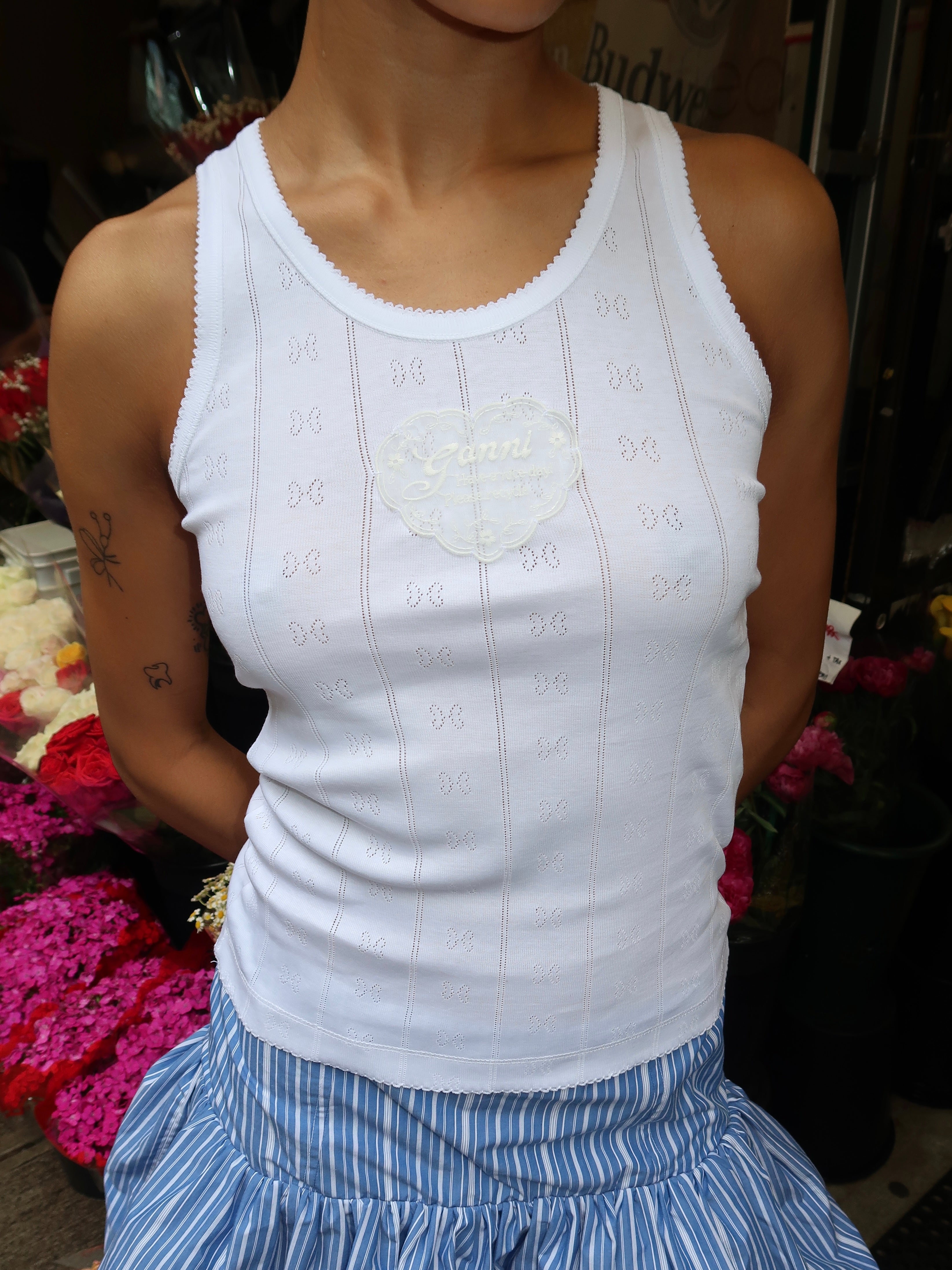 Compact Pointelle Rib Jersey Tank Top