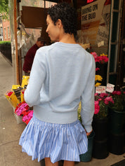 Graphic Wool Sweater Mermaid in Soft Chambray