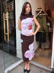 Nessa Mesh Maxi Dress in Orchid Multi