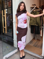 Nessa Mesh Maxi Dress in Orchid Multi
