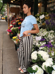 Perrys Silky Drawstring Pants in Stripe