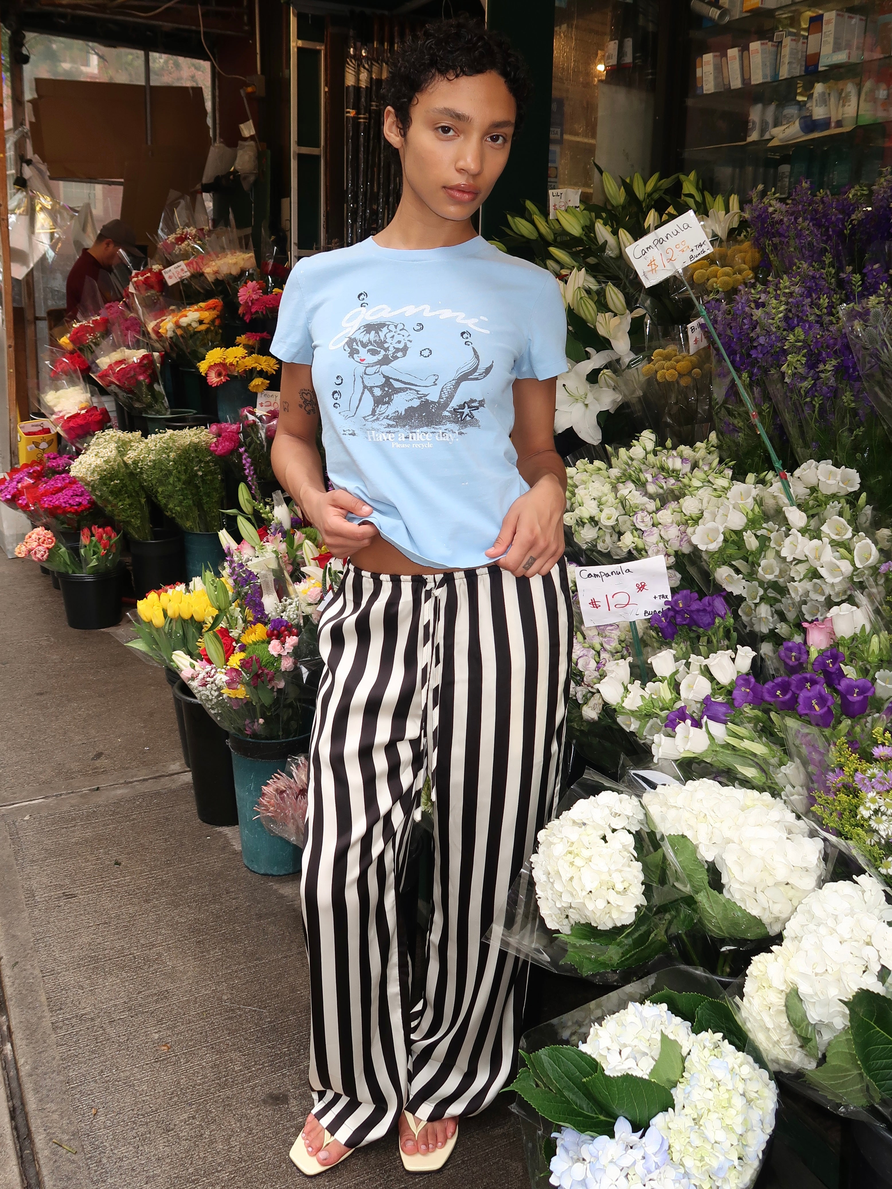 Perrys Silky Drawstring Pants in Stripe