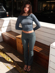 Alba Pant in Slate Polka Dot