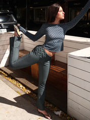 Alba Pant in Slate Polka Dot