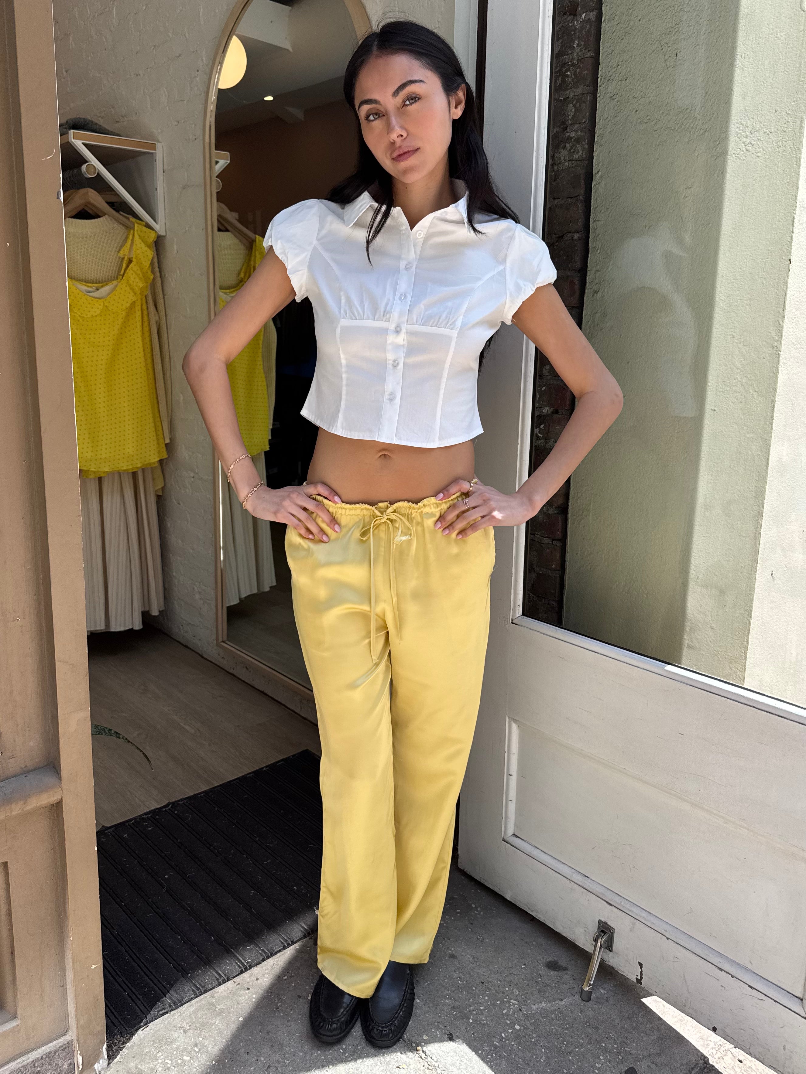 Jenna Silky Pants in Butter