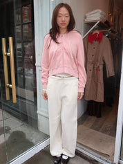 The Eco-Fleece Wide Leg Sweatpants in Creme