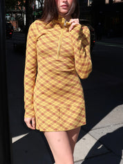 Vida Dress in Mustard Plaid