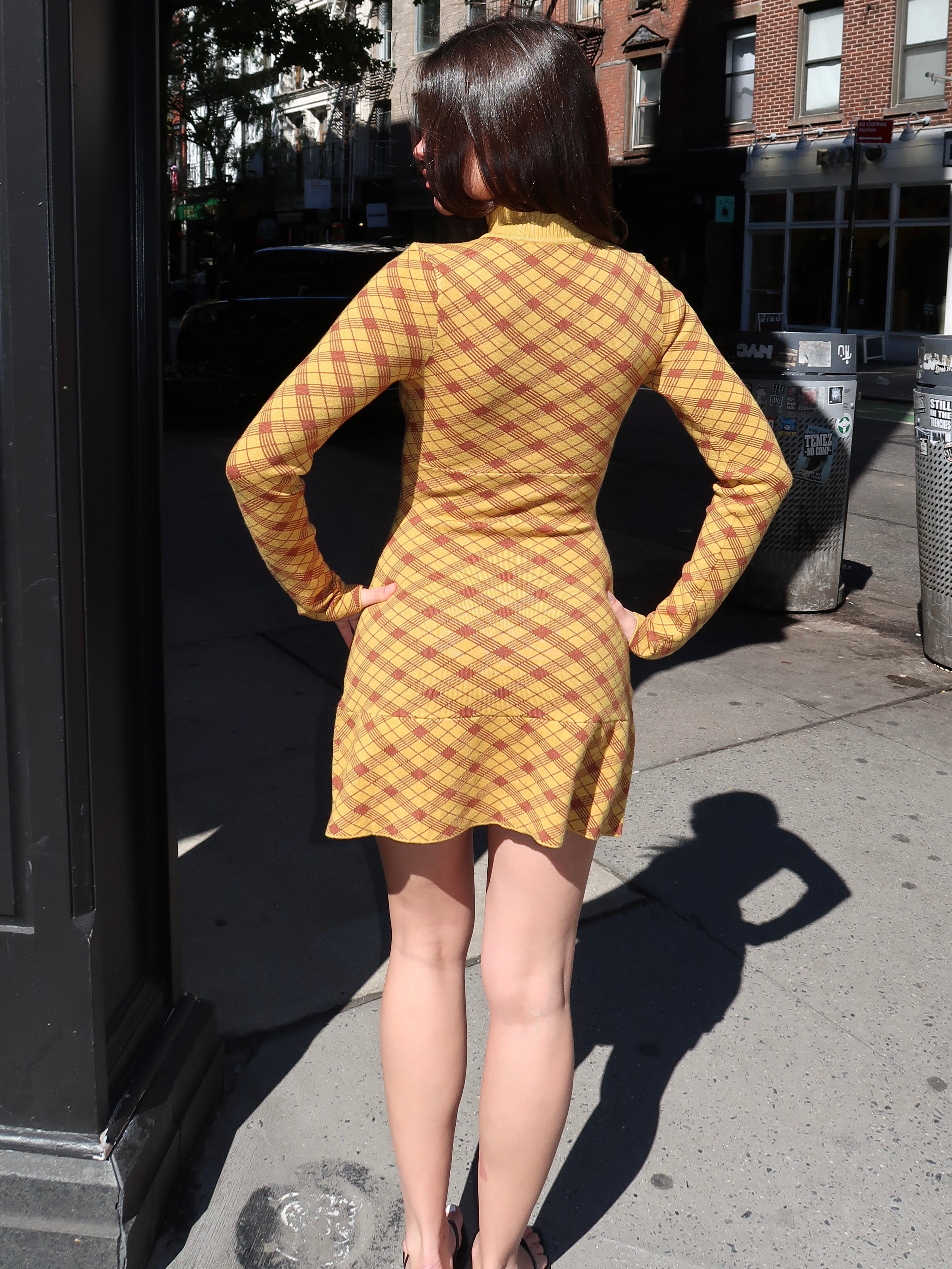 Vida Dress in Mustard Plaid