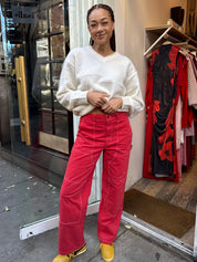 Grady High Rise Carpenter Pant in Rouge