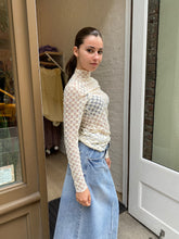 Load image into Gallery viewer, Harmony Checkered Mesh Top in White Noise
