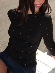 Sunday Top in Black Stud