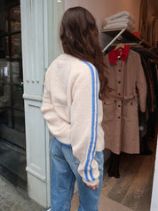Finley Knit Zip Up Jacket in Cream