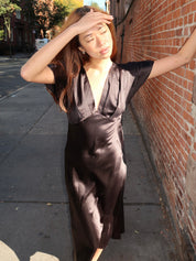 Indie V-Neck Maxi Dress in Black