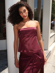 Patrice Strapless Top in Plum