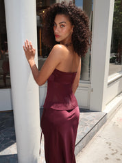 Patrice Strapless Top in Plum