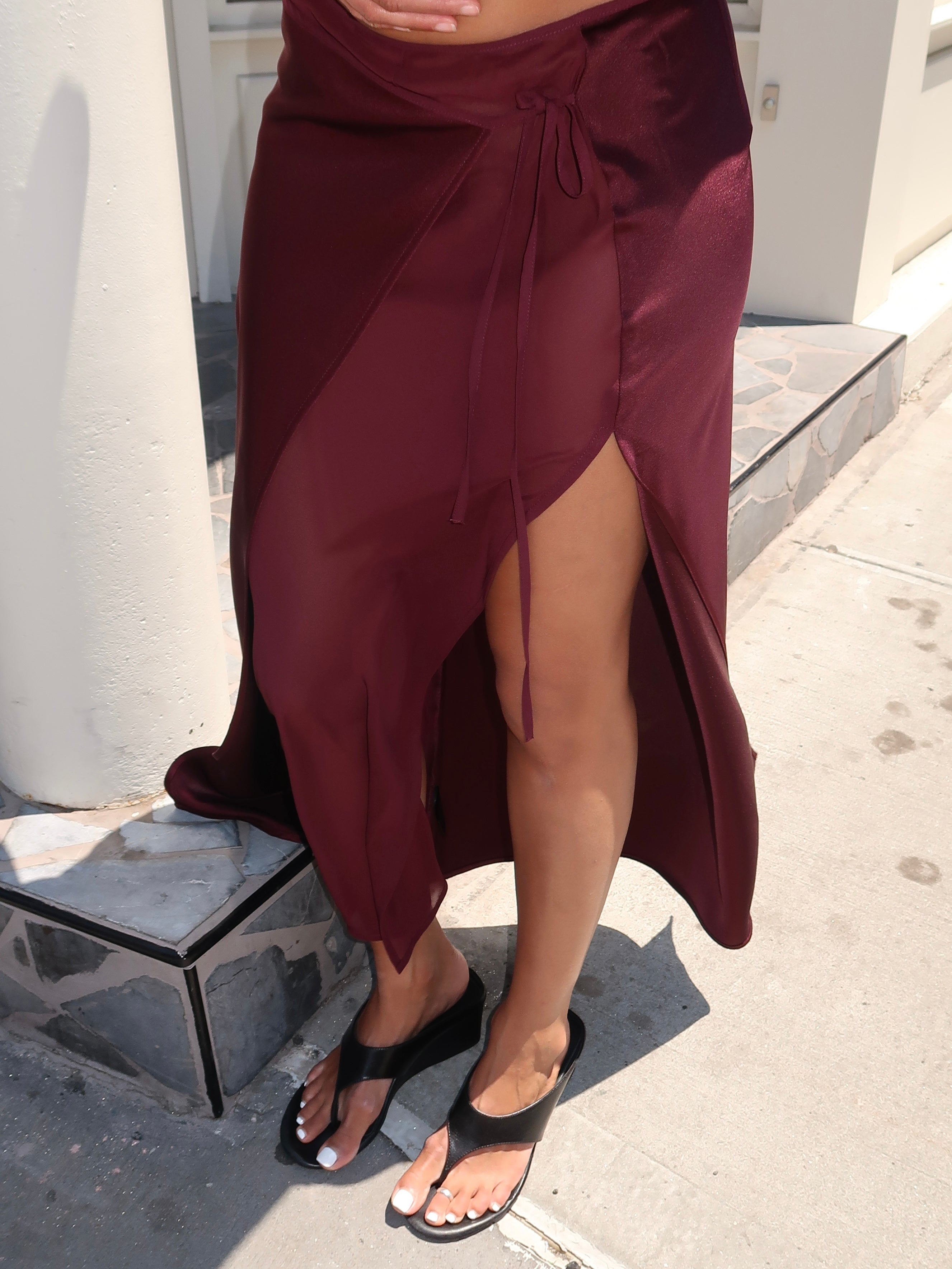 Ricky Midi Skirt in Plum