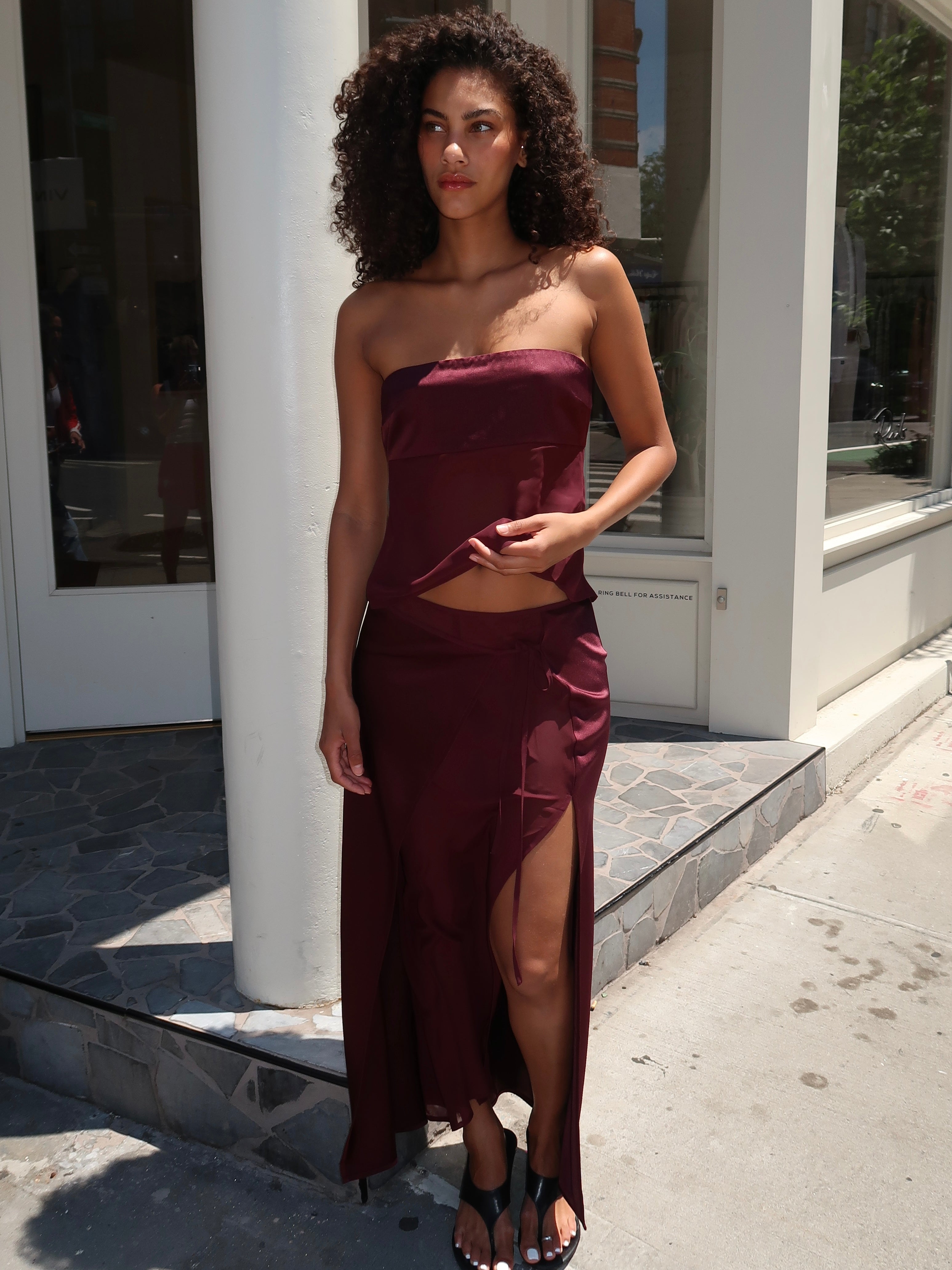 Ricky Midi Skirt in Plum