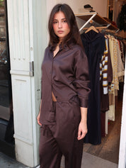 Napier Shirt in Satin Stripe