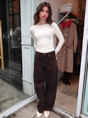 Brynn Drawstring Trouser in Carob