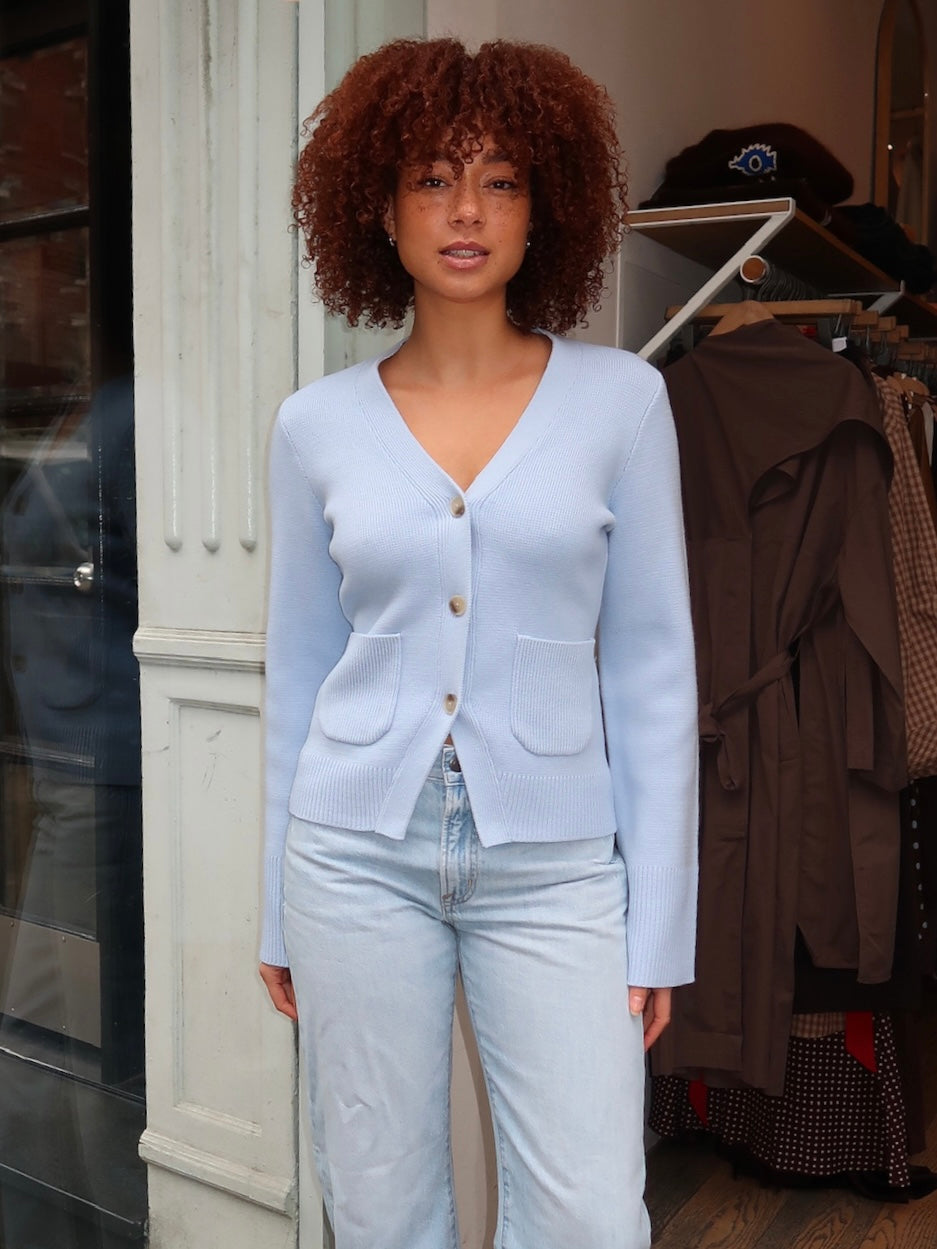 Aeron V-Neck Cardigan in Windsurfer