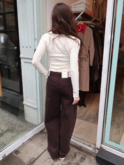 Brynn Drawstring Trouser in Carob