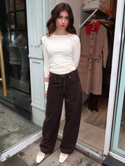 Brynn Drawstring Trouser in Carob