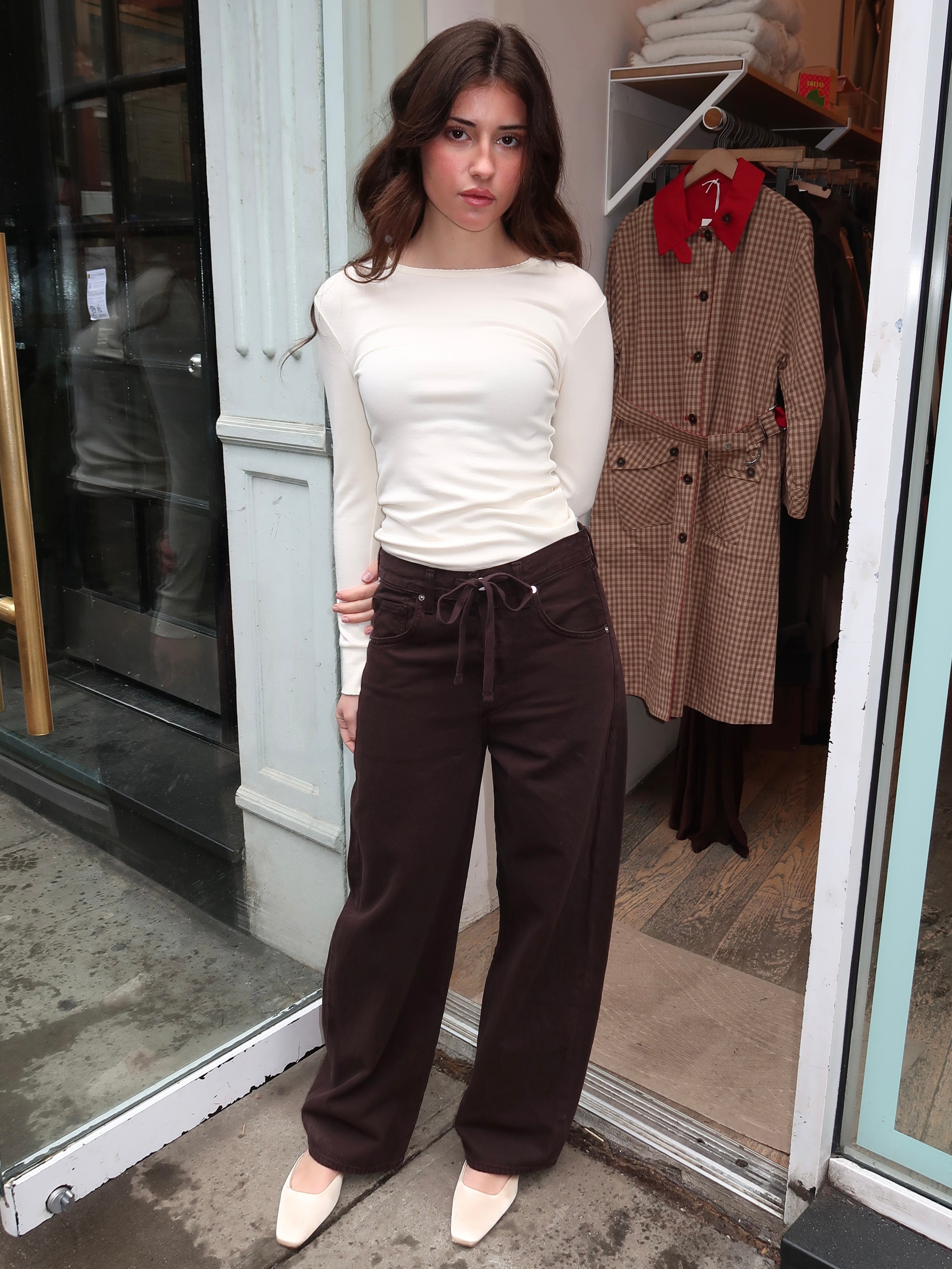 Brynn Drawstring Trouser in Carob
