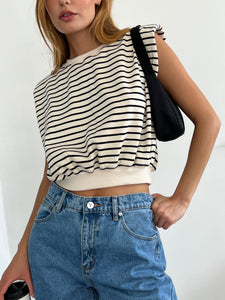 Olivia Stripe French Terry Top