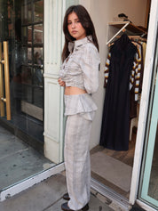 Rafaella Trousers in Checkered Grey